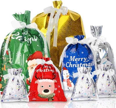 GENERIC Christmas Gift Bags-41 PCS for Holiday Gift Assorted Sizes Bulk (Large Medium Sm