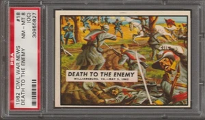 1962  CIVIL WAR NEWS TRADING CARD #18 - PSA 8(OC) - DEATH TO THE ENEMY - Picture 1 of 2