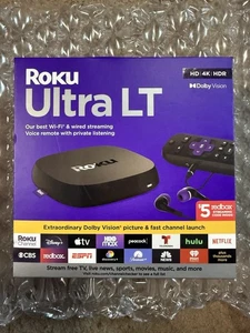 Nuevo dispositivo de transmisión Roku Ultra LT 4K/HDR/Dolby Vision Roku control remoto por voz D14 - Imagen 1 de 4