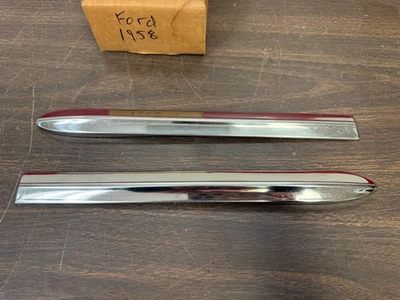1958 FORD CLUB VICTORIA НИЖНЯЯ ОТДЕЛКА КРЫЛА МОЛДИНГИ ПАРА НОВЫЕ ИЗ СТАРЫХ ЗАПАСОВ FORD 1125 - Изображение 1 из 4