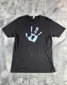 Jack White Hand Print Tour T Shirt Black Blue Graphic Band RARE L Detroit - Picture 1 of 6
