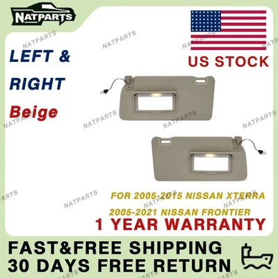Pair Beige Sun Visor for Nissan05-21Frontier05-15Xterra96401- EA001 96400- EA001 - Image 1 of 4