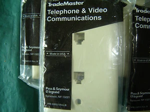 Lot of 2, Trademaster TPTE2-I RJ11 two Phone Jacks Single Ivory Plate NEW - Imagen 1 de 3