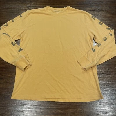 全新无标签 American Eagle 男式 M 码芥末黄金长袖 T 恤超柔软 — 第 1/4 张图片