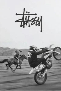 Stussy Motorbike Poster Streetwear Decor Urban Wall Art for Riders - Wall Decor - Picture 1 of 9
