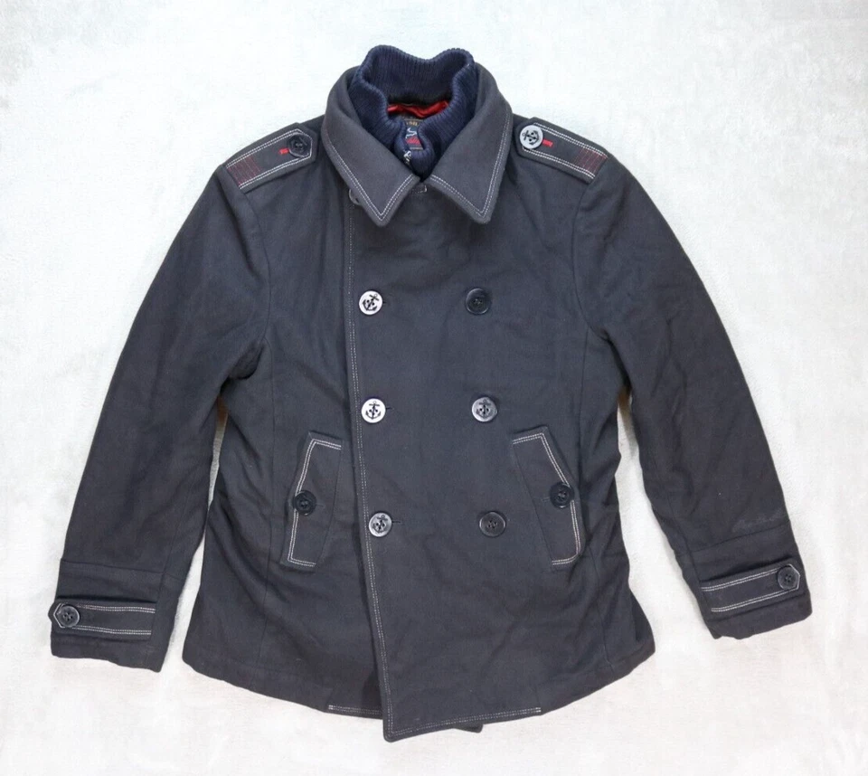 Chaqueta Abrigo Para Hombre Paul Shark Yachting Azul Aislado Botón Guisante Hecha en Italia Foto 1 de 4