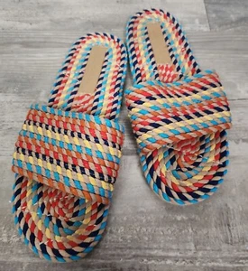 Salt + Umber Damen Gr. 9 gestreifte sonnige Slipper - Bild 1 von 8
