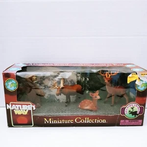 Vintage Totsy Natures Way Miniature Collection Flocked Deer Bear Moose - Picture 1 of 13