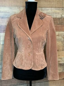 A.M.I. Womens 100% Leather Suede Lined Jacket Sz Small  - Picture 1 of 7