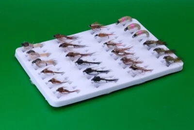 Short Shank Nymphs Set 24x Barbless Trout Fly Fishing Flies Emergers - Image 1 of 2