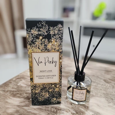 100 ml Via Pinky Scented Diffuser with 6 Reed Sticks Set Night Love - Image 1 of 4