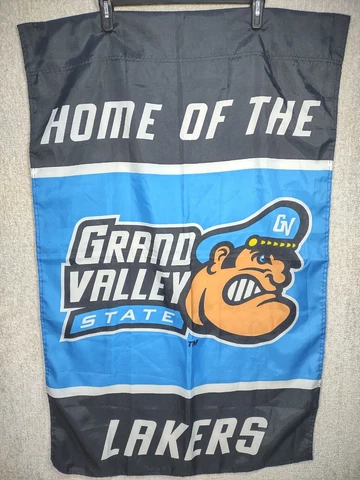 GVSU Grand Valley State Lakers 27"x43" Deluxe Flag Blue Black Nylon Cover
