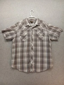 Helix Camicia Uomo Perla Snap Plaid Grigio Taglia 2XL Manica Corta Vestibilità Atletica - Foto 1 di 4