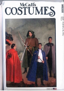 McCalls 8335 Costume Capes Sewing Pattern Unisex Size S-XXL 34-52 - Picture 1 of 2