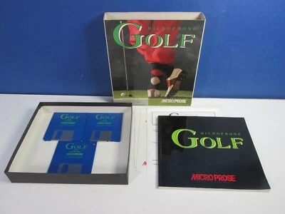 vintage COMMODORE AMIGA MICROPOSE GOLF DISK VIDEO GAME box A500 A1200 - Image 1 of 4