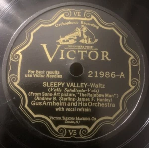 Gus Arnheim - Sleepy Valley / This Is Heaven - Victor Records 22986 - EX - Bild 1 von 4