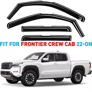 Side Window Deflectors Rain Guards for 2022-2025 Nissan Frontier Crew Cab - Picture 1 of 9