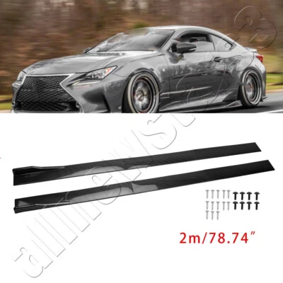 78.7'' Carbon Fiber Side Skirt Rocker Panel Splitter Lip For Lexus RC350 RC300 Foto 1 de 4