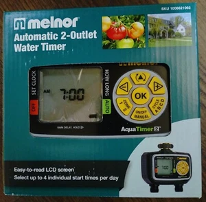 Melnor 2-Outlet Water Timer, color Black , Rain delay LCD Screen 76100-22L - Picture 1 of 4