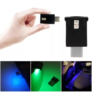 Type-C LED 8 Color RGB Gradient Bright Adjustable Atmosphere Car Interior Lamp - Picture 1 of 12
