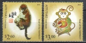 Aitutaki Stamp 631-632 - Year of the Monkey - Picture 1 of 1