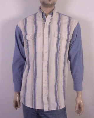 Винтажная тонкая юго-западная рубашка 80-х 90-х Panhandle Brushpopper Chambray Rodeo M - Изображение 1 из 4