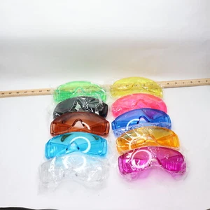 (24-Pairs) Safety Goggles Anti Scratch Glasses Eye Shields with Colorful Frames - Picture 1 of 4