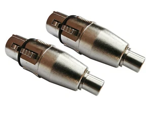 Juego de 2 adaptadores deetech XLR enchufes femeninos en hembra Cinch, plata - Imagen 1 de 10