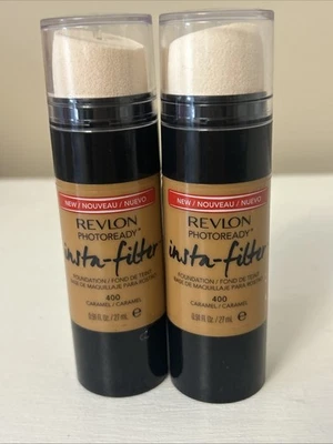2PK REVLON PHOTOREADY INSTA-FILTER FOUNDATION #400 CARAMEL 0.91oz EA NEW &SEALED - Image 1 of 2