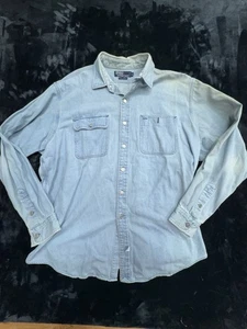 Vintage Polo Ralph Lauren Herren Jeanshemd Langarm Blau - Größe XL - Bild 1 von 6