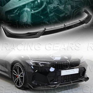 PAINTED BLACK FRONT BUMPER LIP SPOILER FOR 23-25 BMW 330I M340I G20 LCI M-SPORT - Picture 1 of 6