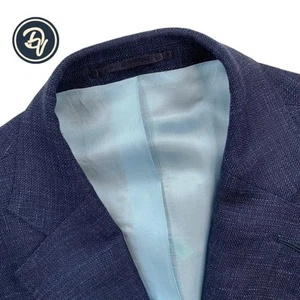 Mens 46 R Atelier Munro X Loro Piana " Summer Time " Navy Hopsack Knit Blazer - Picture 1 of 12