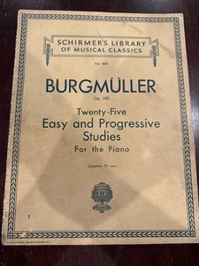 BURGMÜLLER 25 EINFACHE & PROGRESSIVE STUDIEN FÜR KLAVIER Vintage Noten 1931 - Bild 1 von 12