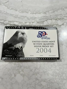 2004-S 90% Silver US Proof Quarters - Gem Proof Set In Original Package With COA - Picture 1 of 3
