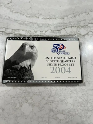 2004-S 90% Silver US Proof Quarters - Gem Proof Set In Original Package With COA - Image 1 of 3