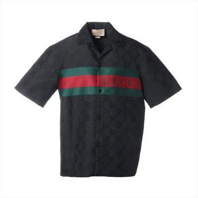 Рубашка мужская Gucci GG жаккардовая нейлоновая 48 черная 782743 - Изображение 1 из 4