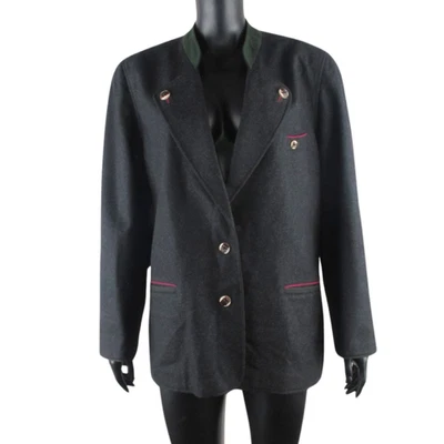 Chaqueta Distler Trachten Mezcla Lana Reino Unido 18 D 44 - Blazer Bávaro Negro Loden Foto 1 de 4