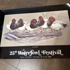 1995 25th Waterfowl Festival Easton MD "can Delight" Art LaMay Signed Poster - Bild 1 von 4