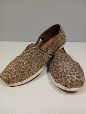 Alpargata Feminina Toms Glitter Espadrille tamanho 7 Bronze Animal Print Holiday - Imagem 1 de 4