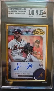 2021 Topps Gold Label Spencer Strider Framed Autograghed SGC 9.5 Auto 10 - Picture 1 of 3