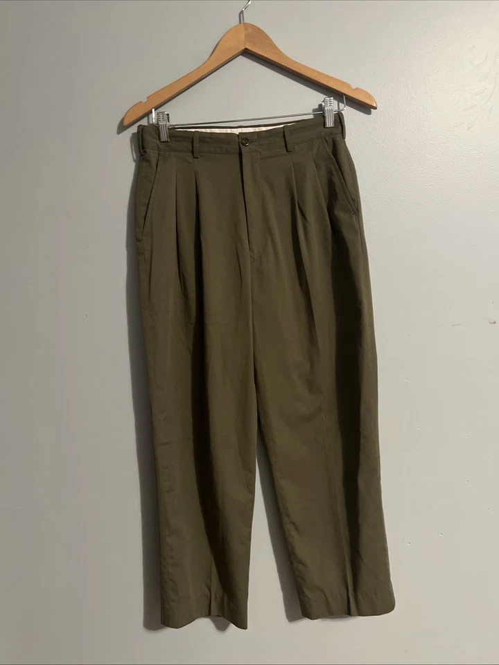 Мальчика размер 18 Michael James твердого зеленый плиссированные спереди платье брюки школьной формы - Изображение 1 из 4