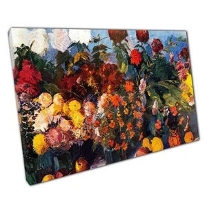 Blumenstrauß Obst Wandbild Kunstdruck auf Leinwand klassisch strukturiert Ölgemälde - Bild 1 von 10