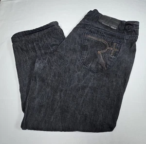 Mens Rocawear Classic Fit Black Denim Straight Jeans Size W50 - Picture 1 of 12
