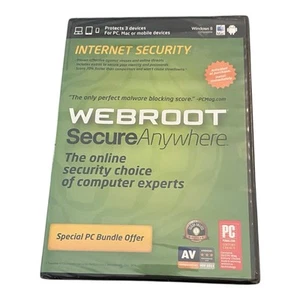 DVD de sécurité Internet Webroot Secure Anywhere neuf scellé en usine - Photo 1/2