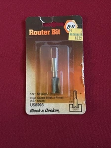 Broca enrutadora de vástago Black & Decker 1/2" Flush Trim 1/4" NOS sellada de fábrica - Imagen 1 de 3