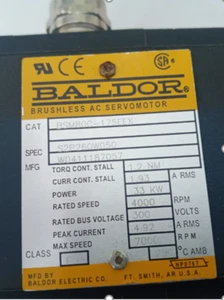 BALDOR BRUSHLESS AC SERVOMOTOR BSM80C 175EEX - Picture 1 of 2