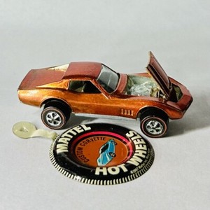 🎅VINTAGE 1968 Hot Wheels REDLINE CORVETTE ORANGE Sweet 16 ULTRA HOT🎅