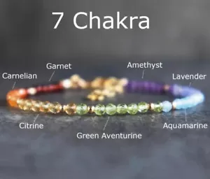 💜💚🩵 "7 Chakras" facetiertes Armband mit Edelsteinen ❤️🧡🩶 - Bild 1 von 3