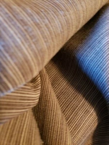 TONES OF BROWN FAILLE SOLID RIBBED REMNANT UPHOLSTERY FABRIC - Picture 1 of 3