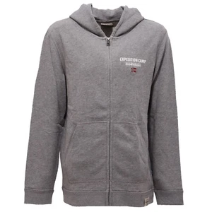 2403AB felpa bimbo BOY NAPAPIJRI full zip grey cotton hoodie sweatshirt - Picture 1 of 4
